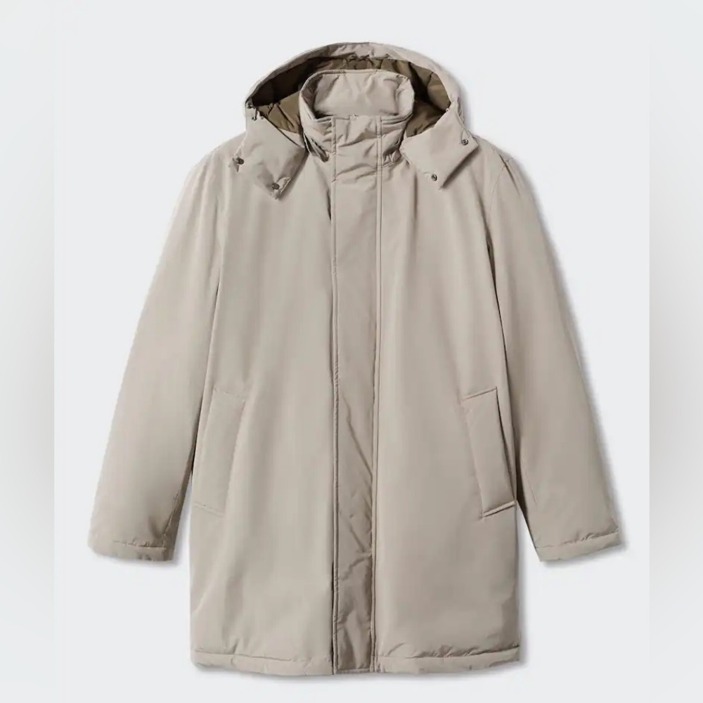 Mango Quilted Hooded Parka - Medium